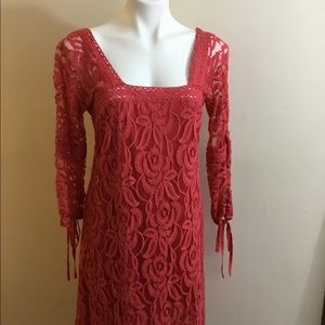 Coral Lace Dress